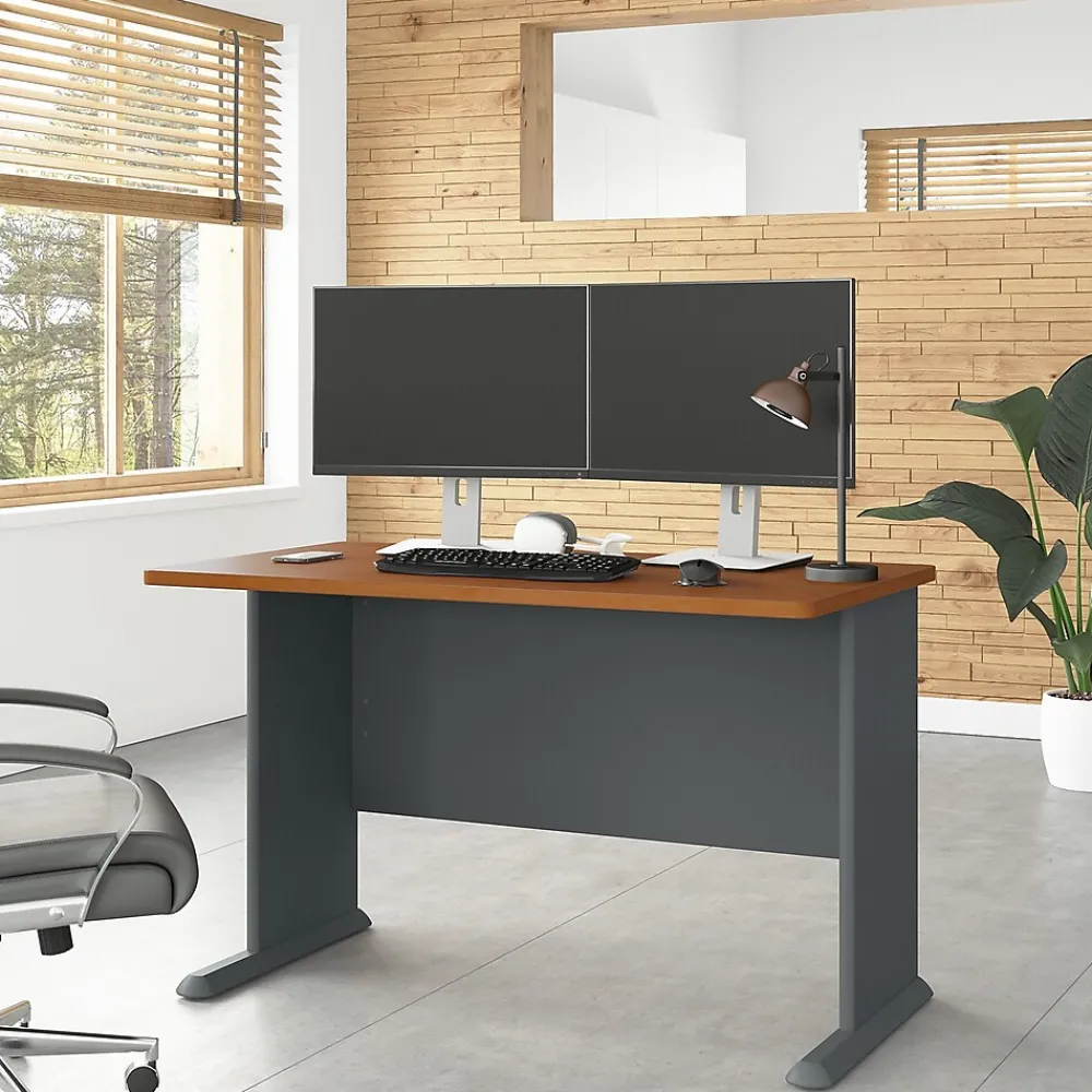 Computer Desks*Bush Business Furniture Cubix 48"W Desk, (WC57448) Natural Cherry/Slate