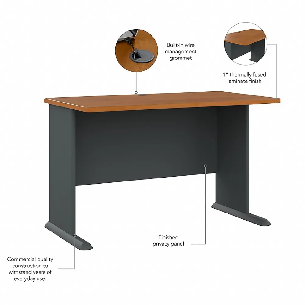 Computer Desks*Bush Business Furniture Cubix 48"W Desk, (WC57448) Natural Cherry/Slate