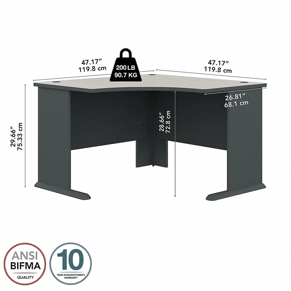 Computer Desks*Bush Business Furniture Cubix 48"W Corner Desk, (WC8427A) Slate/White Spectrum