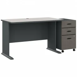 Computer Desks*Bush Business Furniture Cubix 48W Desk with Mobile File Cabinet, (SRA025SLSU) Slate/White Spectrum