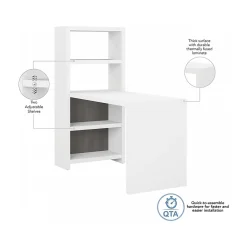 Office Desks*Bush Business Furniture Echo 56W Bookcase Desk, Pure White/Modern Gray (KI60507-03)