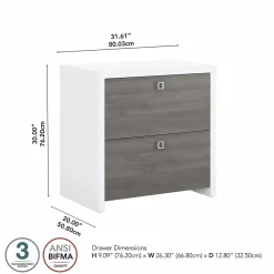 File Cabinets*Bush Business Furniture Echo 2 Drawer Lateral File Cabinet, Pure White/Modern Gray (KI60502-03)