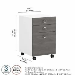 File Cabinets*Bush Business Furniture Echo 3 Drawer Mobile File Cabinet, Pure White/Modern Gray (KI60501-03)
