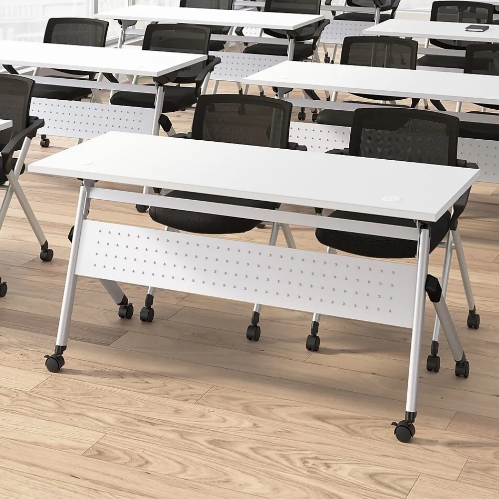 Folding & Stacking*Bush Business Furniture Envision Mesh Folding Chairs with Arms, Black, 2/Set (CH4001BLF-03)