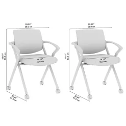 Folding & Stacking*Bush Business Furniture Envision Mesh Folding Chairs with Arms, Black, 2/Set (CH4001BLF-03)