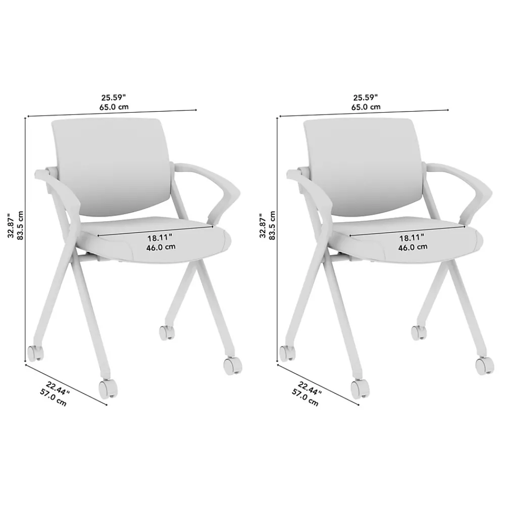 Folding & Stacking*Bush Business Furniture Envision Mesh Folding Chairs with Arms, Black, 2/Set (CH4001BLF-03)