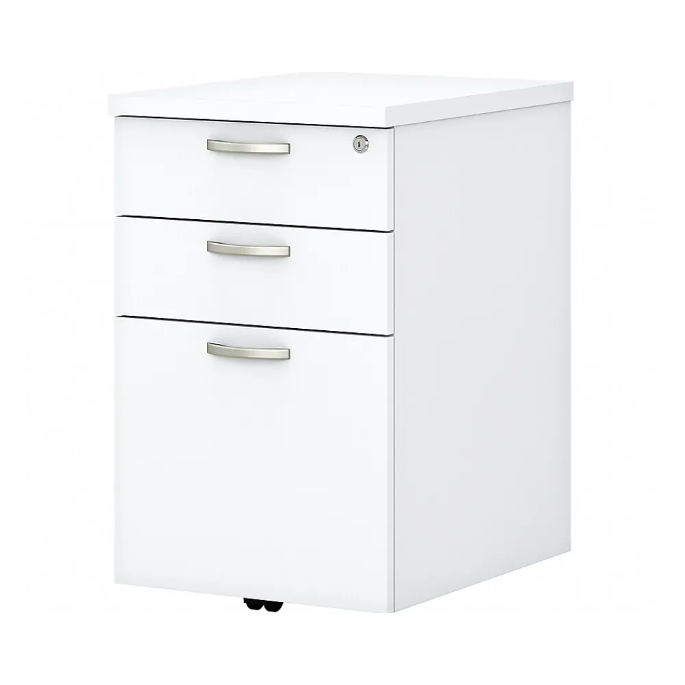 File Cabinets*Bush Business Furniture Easy Office 3-Drawer Mobile Vertical File Cabinet, Letter/Legal Size, Lockable, Pure White (EOF116WH-03)