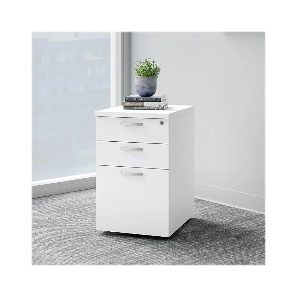 File Cabinets*Bush Business Furniture Easy Office 3-Drawer Mobile Vertical File Cabinet, Letter/Legal Size, Lockable, Pure White (EOF116WH-03)