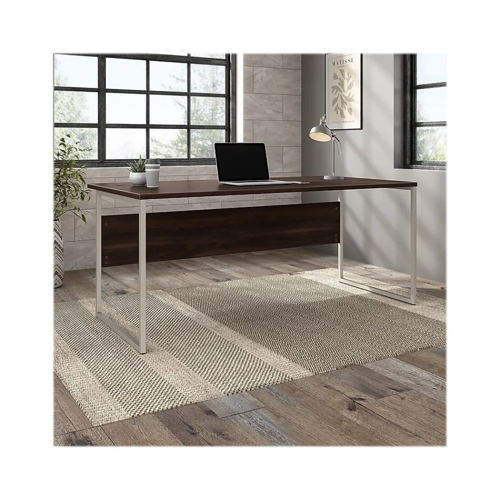 Computer Desks*Bush Business Furniture Hybrid 72"W Computer Table Desk with Metal Legs, (HYD172BW) Black Walnut