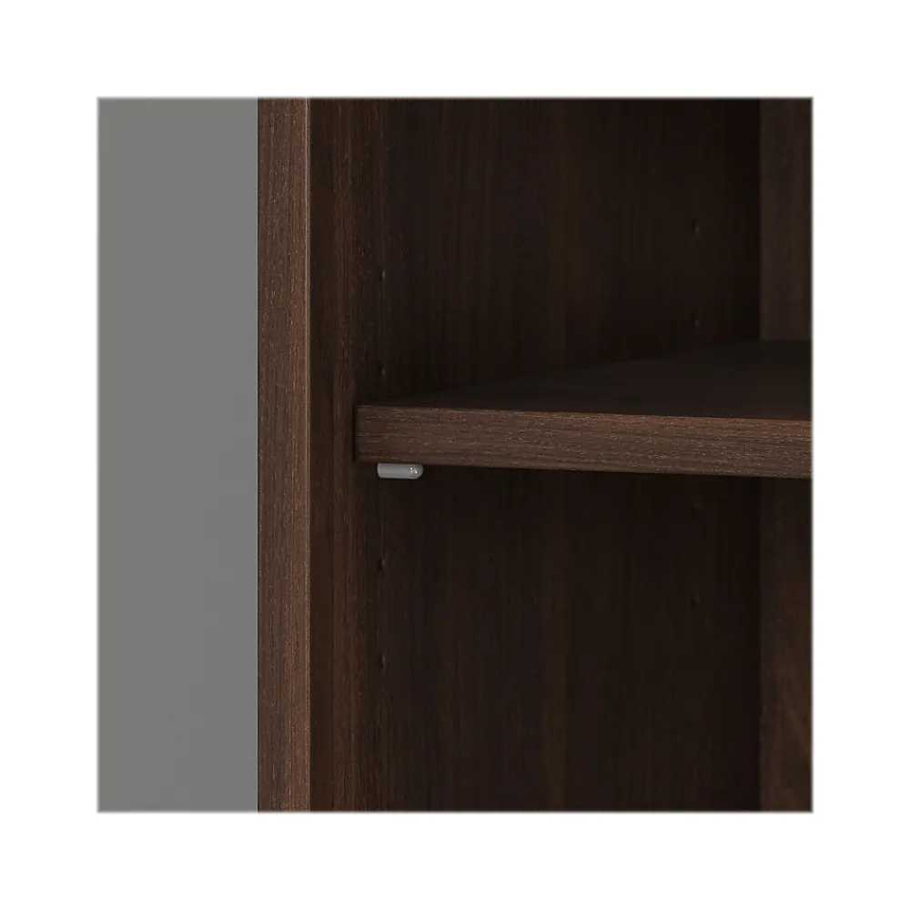 Bookcases*Bush Business Furniture Hybrid 73"H 5-Shelf Bookcase with Doors, Laminated Wood (HYB024BW) Black Walnut