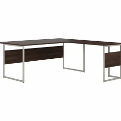 L-Desks*Bush Business Furniture Hybrid 72"W L Shaped Table Desk with Metal Legs, (HYB025BW) Black Walnut