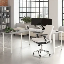 L-Desks*Bush Business Furniture Hustle 72"W L Shaped Computer Desk with Metal Legs, Platinum Gray (HUS001PG)