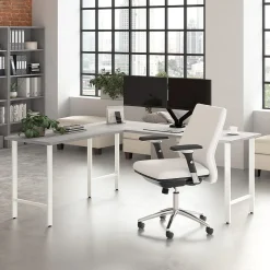 L-Desks*Bush Business Furniture Hustle 72"W L Shaped Computer Desk with Metal Legs, Platinum Gray (HUS002PG)