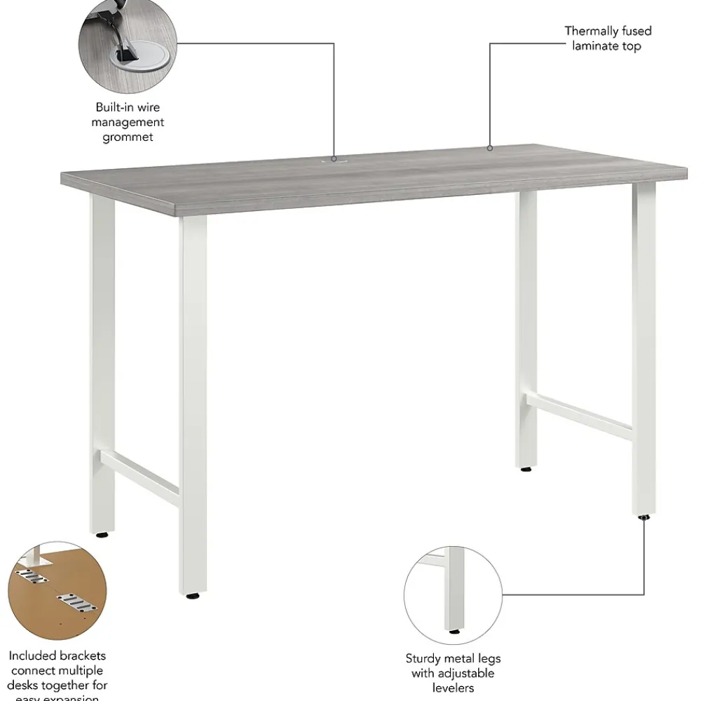Office Desks*Bush Business Furniture Hustle 48"W Computer Desk with Metal Legs, Platinum Gray (HUD148PG)