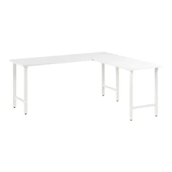 L-Desks*Bush Business Furniture Hustle 72"W L Shaped Computer Desk with Metal Legs, White (HUS002WH)