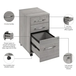File Cabinets*Bush Business Furniture Hustle 3 Drawer Mobile File Cabinet, Platinum Gray (HUF116PG)