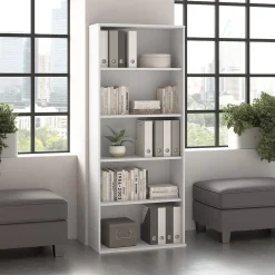 Bookcases*Bush Business Furniture Hustle Tall 5 Shelf Bookcase, White (HUB230WH)