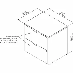 File Cabinets*Bush Business Furniture Jamestown 2-Drawer Lateral File Cabinet, Locking, Letter/Legal, Storm Gray/White, 29.72