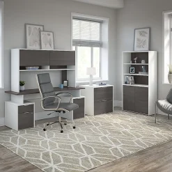 File Cabinets*Bush Business Furniture Jamestown 2-Drawer Lateral File Cabinet, Locking, Letter/Legal, Storm Gray/White, 29.72