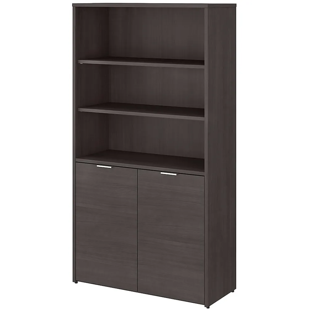Bookcases*Bush Business Furniture Jamestown 66.12"H 5-Shelf Bookcase with Adjustable Shelves, Storm Gray Laminated Wood (JTB136SG)