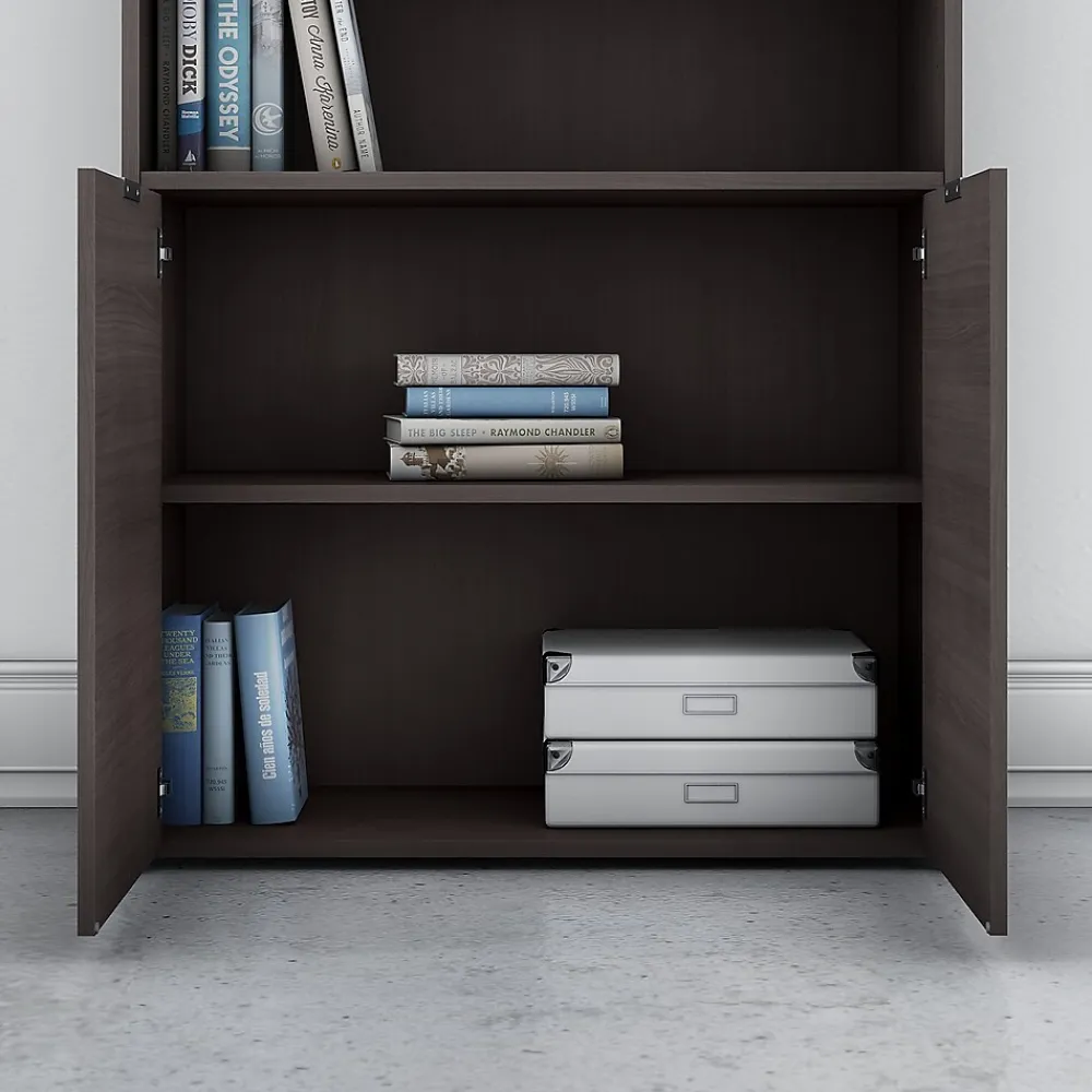 Bookcases*Bush Business Furniture Jamestown 66.12"H 5-Shelf Bookcase with Adjustable Shelves, Storm Gray Laminated Wood (JTB136SG)