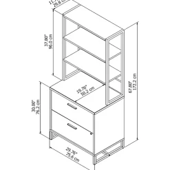 File Cabinets*Bush Business Furniture Method 2 Drawer Lateral File Cabinet with Hutch, White (MTH012WHSU)