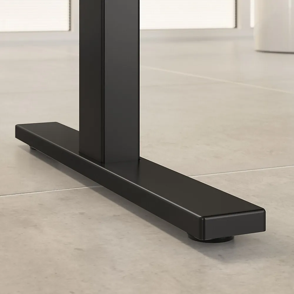 Standing Desks*Bush Business Furniture Move 60 Series 72"W Electric Height Adj Standing Desk w/ Storage, Storm Gray/Black Powder (M6S006SGSU)