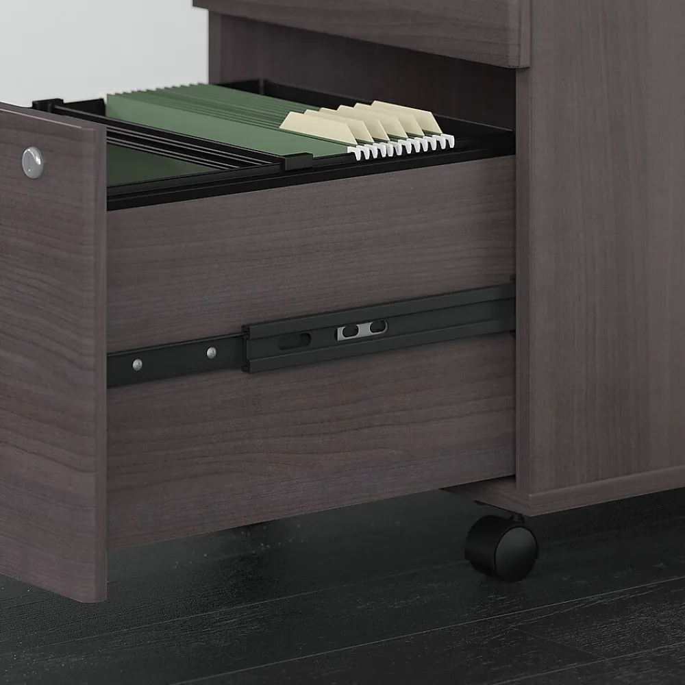 Standing Desks*Bush Business Furniture Move 60 Series 72"W Electric Height Adj Standing Desk w/ Storage, Storm Gray/Black Powder (M6S006SGSU)