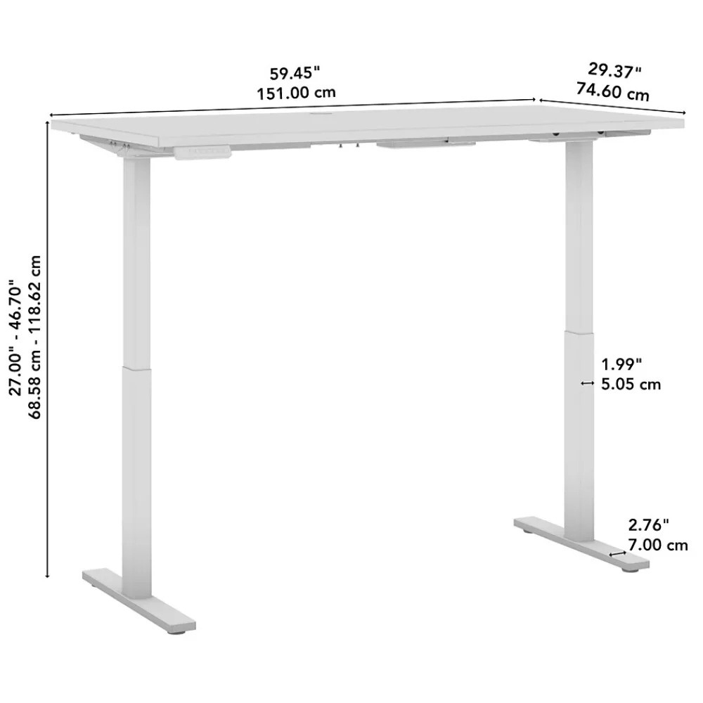 Standing Desks*Bush Business Furniture Move 60 Series 60"W Electric Adjustable Standing Desk, (M6S6030NESK) Natural Elm/Cool Gray Metallic