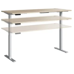 Office Desks*Bush Business Furniture Move 60 Series 72"W Electric Adjustable Standing Desk, (M6S7230NESK) Natural Elm/Cool Gray Metallic