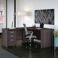 L-Desks*Bush Business Furniture Studio C 60"W L Shaped Desk with Mobile File Cabinet and Return, (STC008SG) Storm Gray