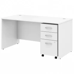Computer Desks*Bush Business Furniture Studio C 60"W Office Desk with Mobile File Cabinet, (STC014WH) White