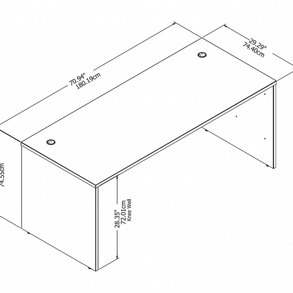 Computer Desks*Bush Business Furniture Studio C 72"W Office Desk, (SCD272SG) Storm Gray