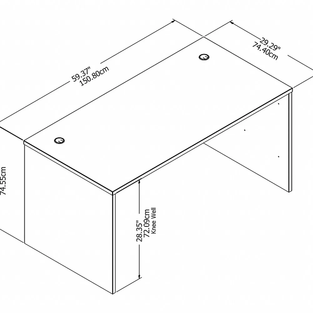 Computer Desks*Bush Business Furniture Studio C 60"W Office Desk, (SCD260SG) Storm Gray