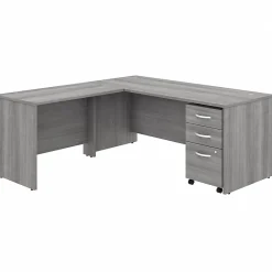 L-Desks*Bush Business Furniture Studio C 72"W L Shaped Desk with Mobile File Cabinet and Return, (STC007PGSU) Platinum Gray
