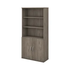 Bookcases*Bush Business Furniture Studio C 72.8"H 5-Shelf Bookcase with Doors, Laminated Wood (STC015MH) Modern Hickory