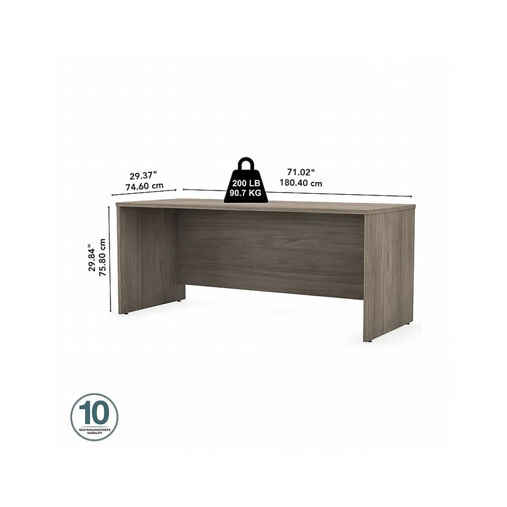 Computer Desks*Bush Business Furniture Studio C 72"W Office Desk, (SCD272MH) Modern Hickory