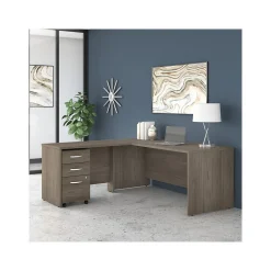 Office Desks*Bush Business Furniture Studio C 72"W L Shaped Desk with Mobile File Cabinet and Return, (STC007MHSU) Modern Hickory