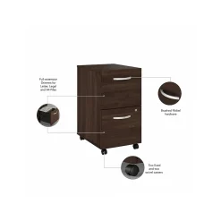 File Cabinets*Bush Business Furniture Studio C 2-Drawer Mobile Vertical File Cabinet, Letter/Legal Size, Lockable, (SCF116BWSU) Black Walnut