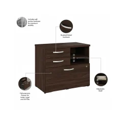 Storage Cabinets*Bush Business Furniture Studio C Office Storage Cabinet with Drawers and Shelves, (SCF130BWSU) Black Walnut