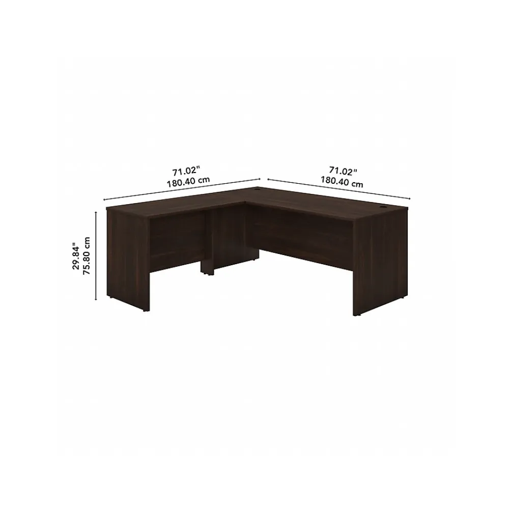 L-Desks*Bush Business Furniture Studio C 72"W L Shaped Desk with Return, (STC049BW) Black Walnut