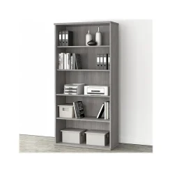Bookcases*Bush Business Furniture Studio A 73"H 5-Shelf Bookcase with Adjustable Shelves, Laminated Wood (SDB7236PG-Z) Platinum Gray