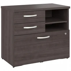 Storage Cabinets*Bush Business Furniture Studio A 26" Office Storage Cabinet with 2 Shelves and Drawers, (SDF130SGSU-Z) Storm Gray
