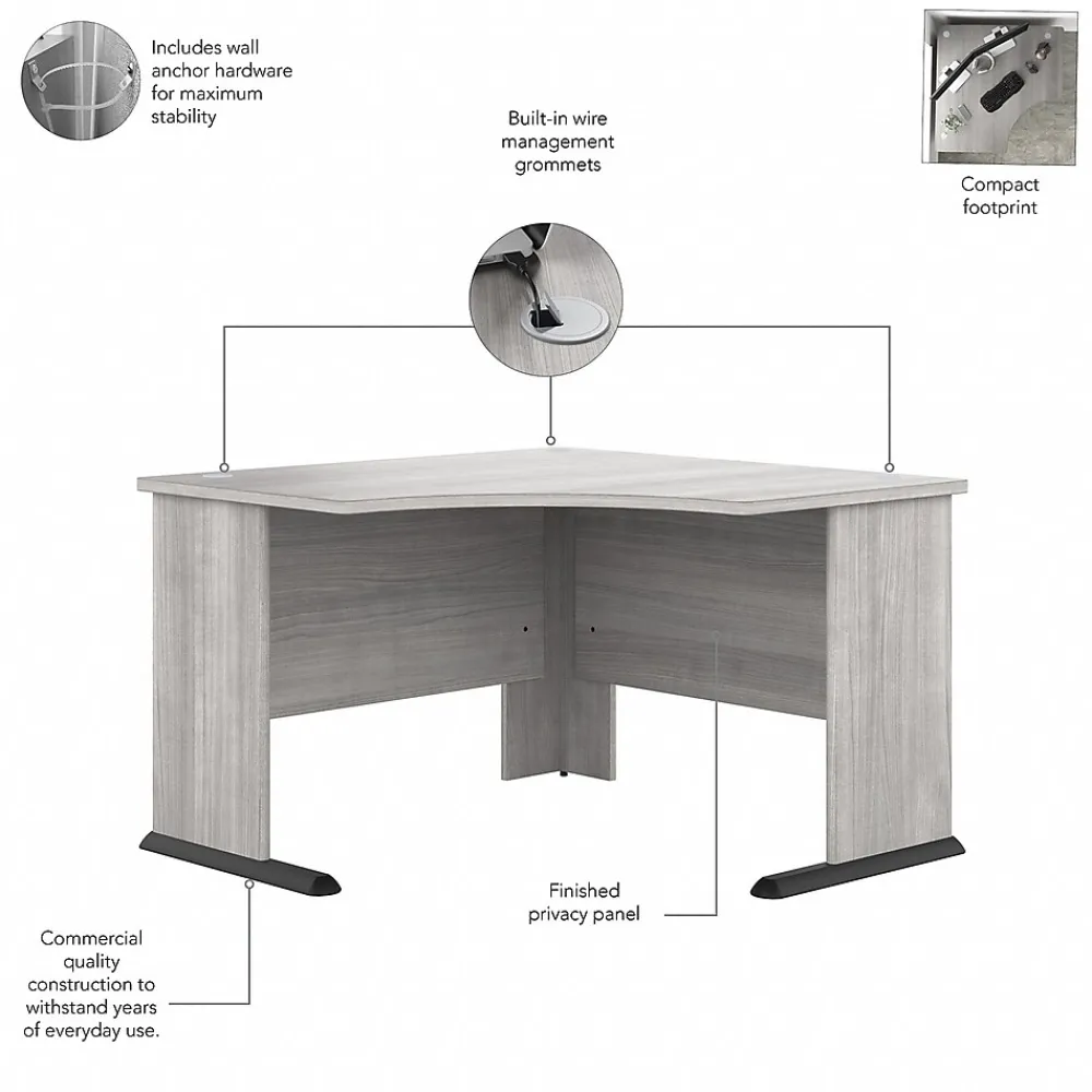 Corner Desks*Bush Business Furniture Studio A 48"W Corner Computer Desk, (SDD148PG) Platinum Gray