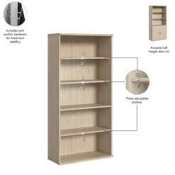 Bookcases*Bush Business Furniture Studio C Tall 5 Shelf Bookcase, Natural Elm (SCB136NE)