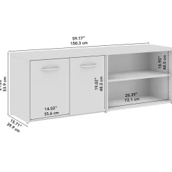 Storage Cabinets*Bush Furniture Bush Business Furniture Studio C Low Storage Cabinet with Doors and Shelves, Natural Elm (SCS160NE)