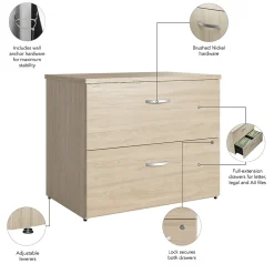 File Cabinets*Bush Furniture Bush Business Furniture Studio C 2 Drawer Lateral File Cabinet, Natural Elm (SCF136NESU)
