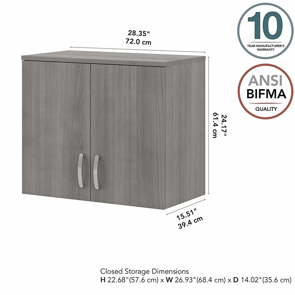 Storage Cabinets*Bush Business Furniture Universal 24" Wall Cabinet with Doors and 2 Shelves, Platinum Gray (UNS428PG)