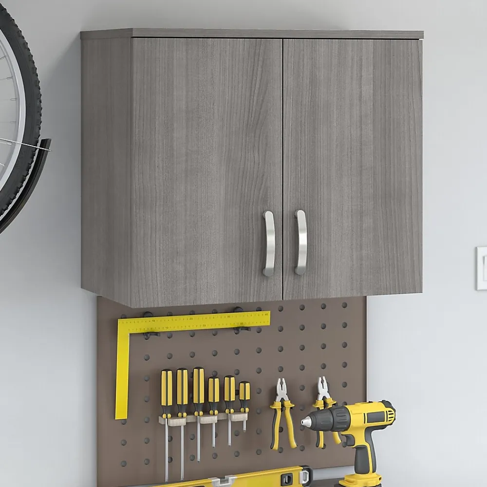 Storage Cabinets*Bush Business Furniture Universal 24" Wall Cabinet with Doors and 2 Shelves, Platinum Gray (UNS428PG)