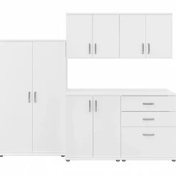 Storage Cabinets*Bush Business Furniture Universal 62" 5-Piece Modular Storage Set with 11 Shelves, White (UNS003WH)